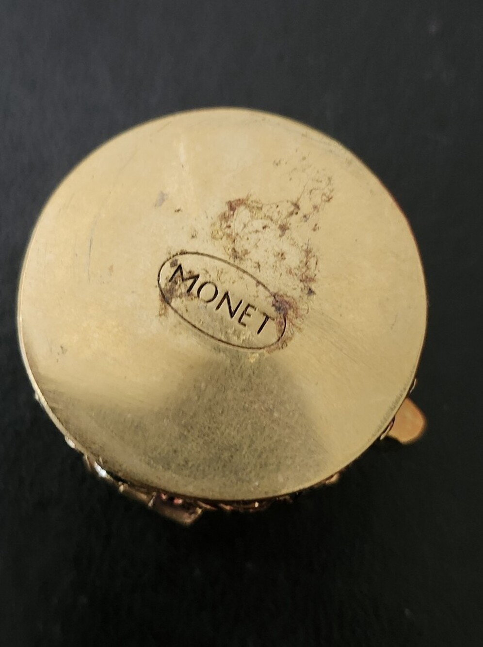 Vtg Monet Gold-Tone Dragonfly Trinket Box with Pink and Green Accents - Picture 2 of 9
